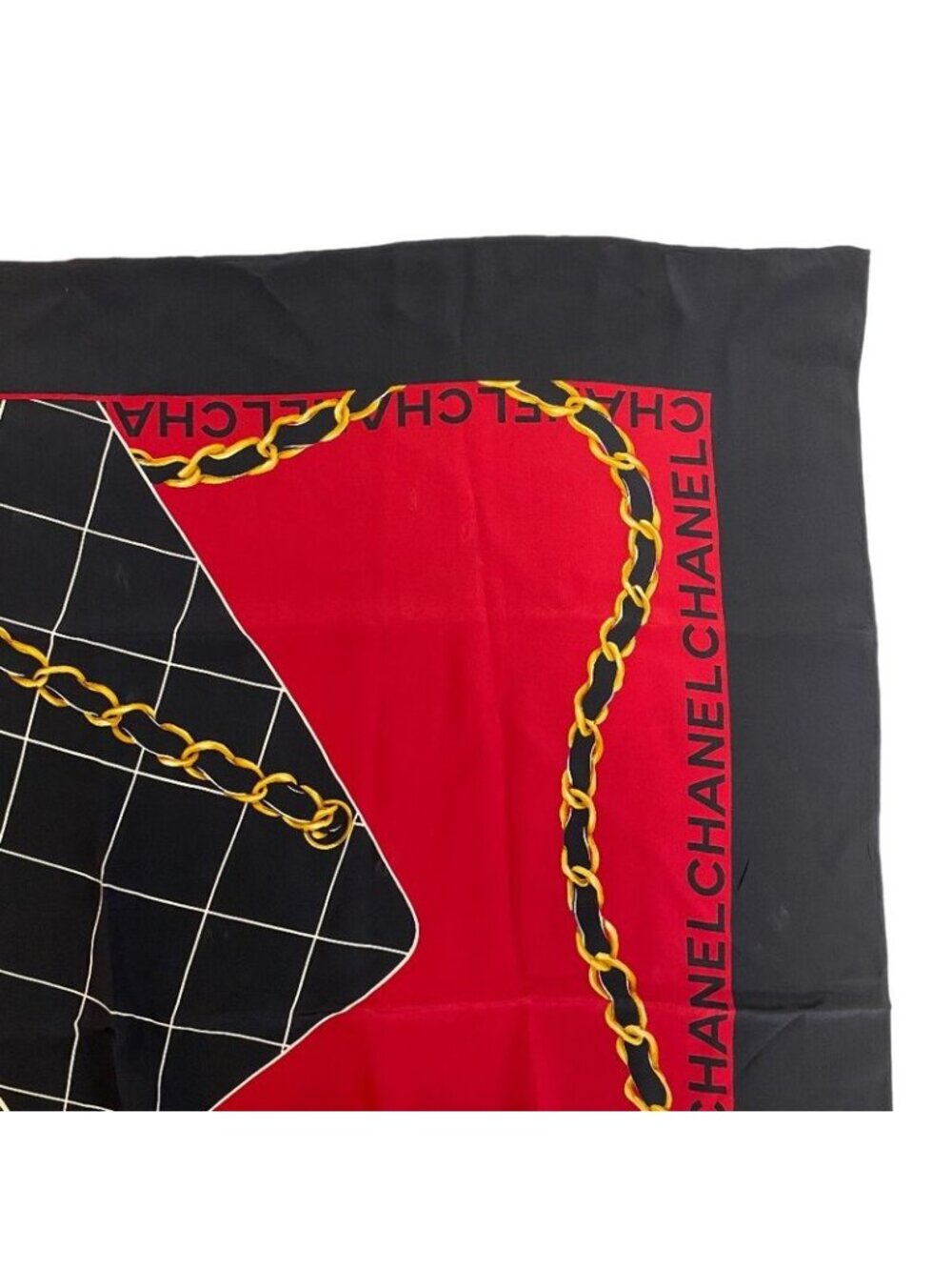 Chanel Bag Pattern Quilted Silk Scarf Black - Picture 5 of 8